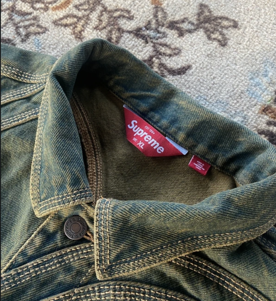 Supreme S logo denim trucker jacket