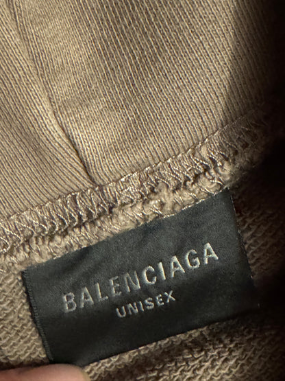 Balenciaga Metal Logo Distressed Hoodie