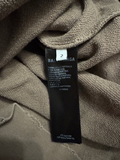 Balenciaga Metal Logo Distressed Hoodie