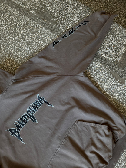 Balenciaga Metal Logo Distressed Hoodie