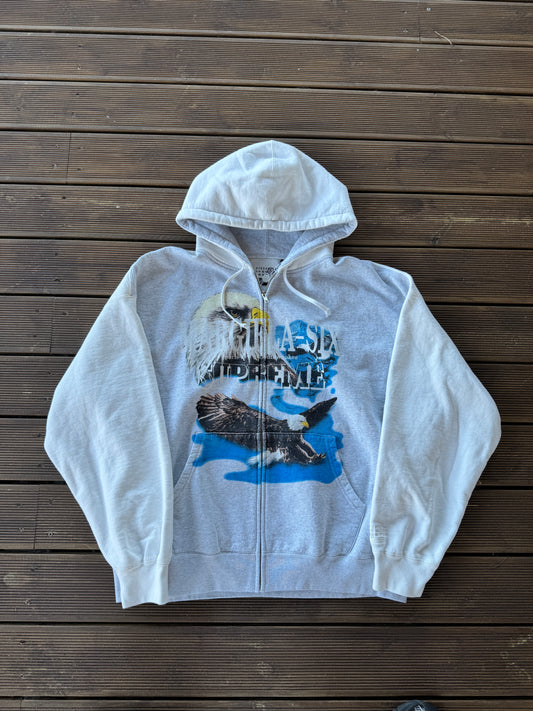 Supreme X MM6 Eagle Zip Up Hoodie White
