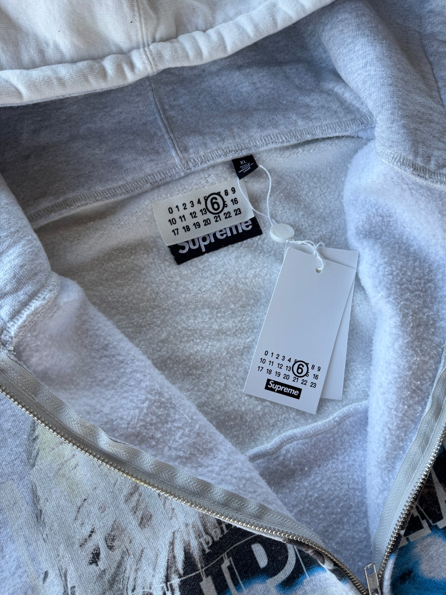 Supreme X MM6 Eagle Zip Up Hoodie White
