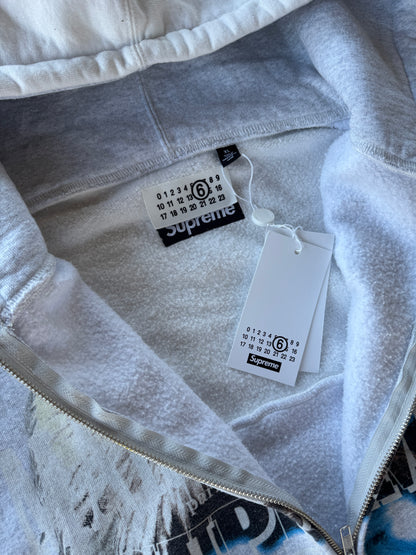 Supreme X MM6 Eagle Zip Up Hoodie White