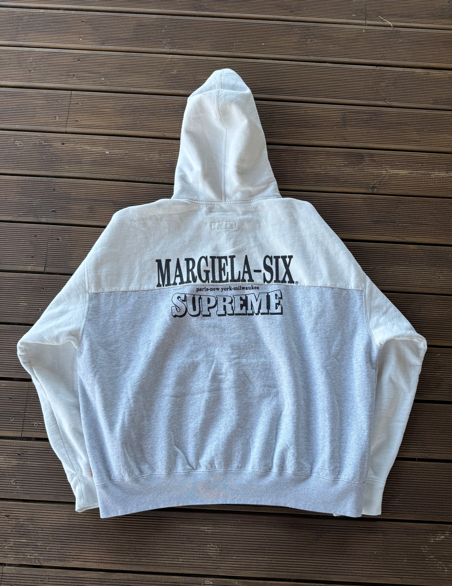 Supreme X MM6 Eagle Zip Up Hoodie White