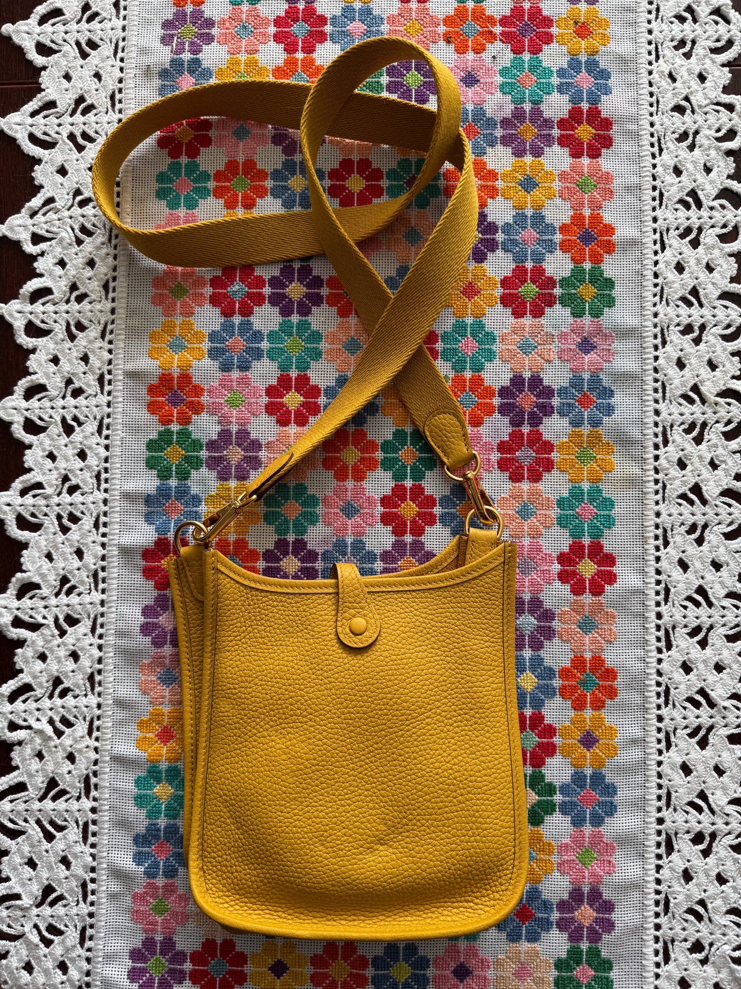 Hermès Mini Evelyne shoulder bag yellow