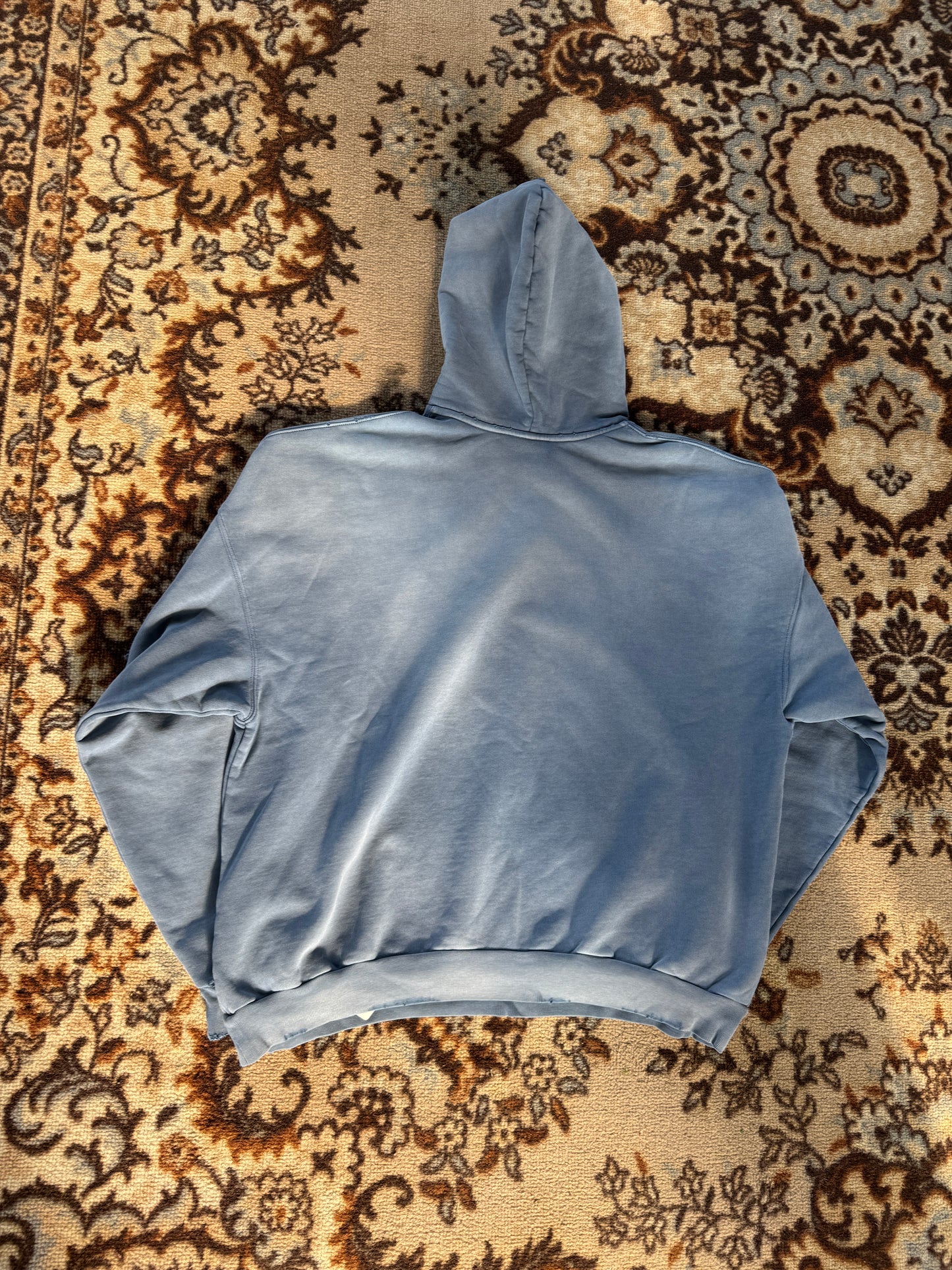Balenciaga Paris Moon distressed hoodie blue