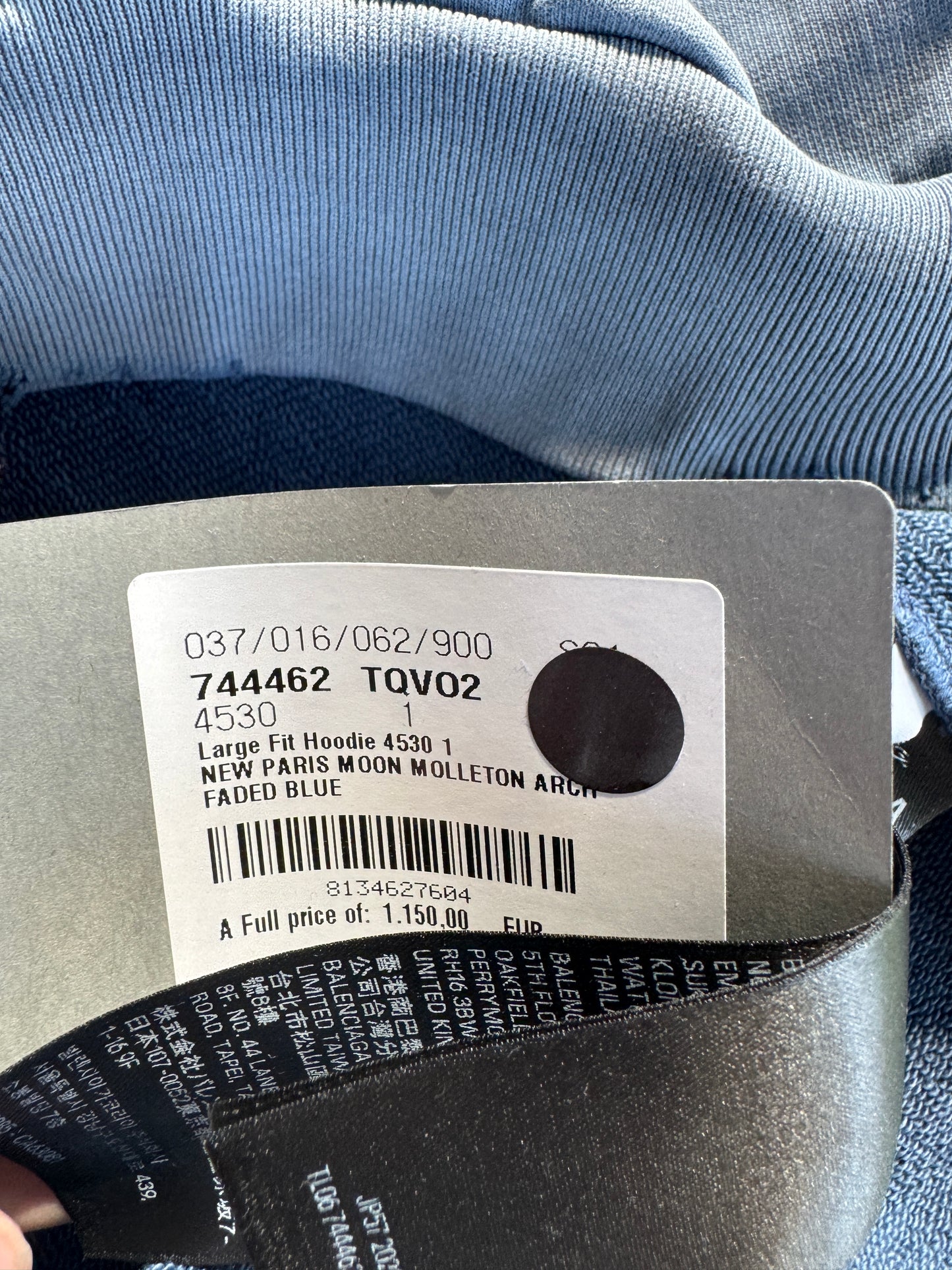 Balenciaga Paris Moon distressed hoodie blue