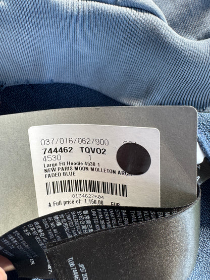 Balenciaga Paris Moon distressed hoodie blue