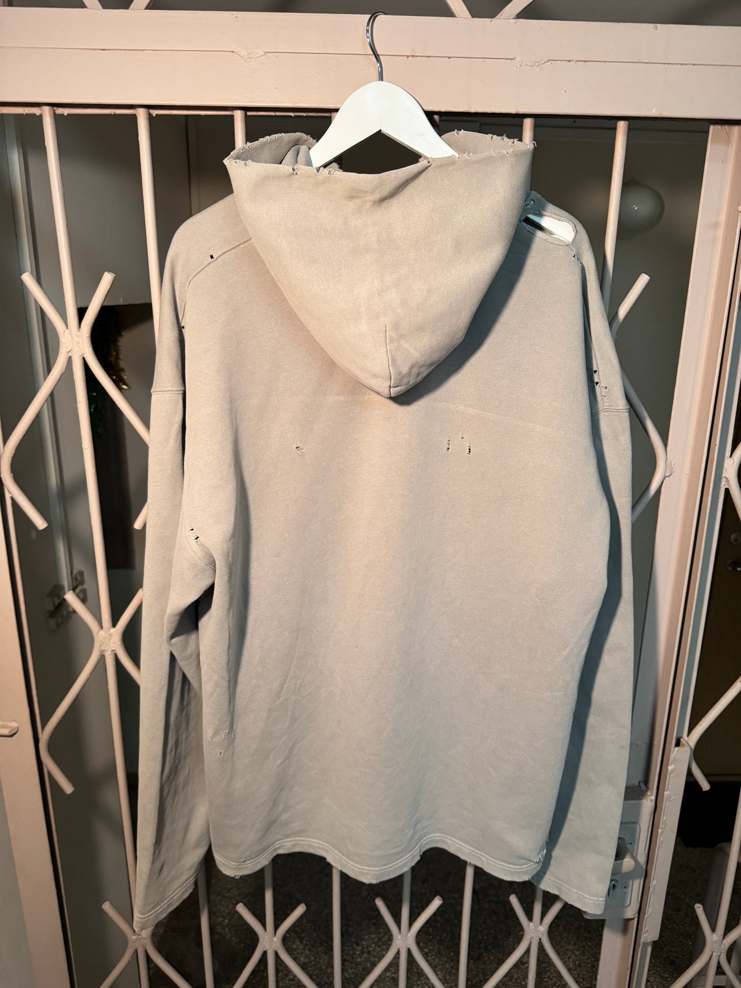 Balenciaga Blurry logo distressed hoodie