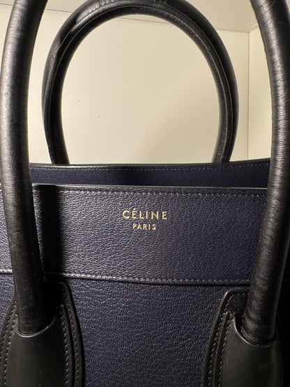 Celine Leather Luggage Tote bag Navy