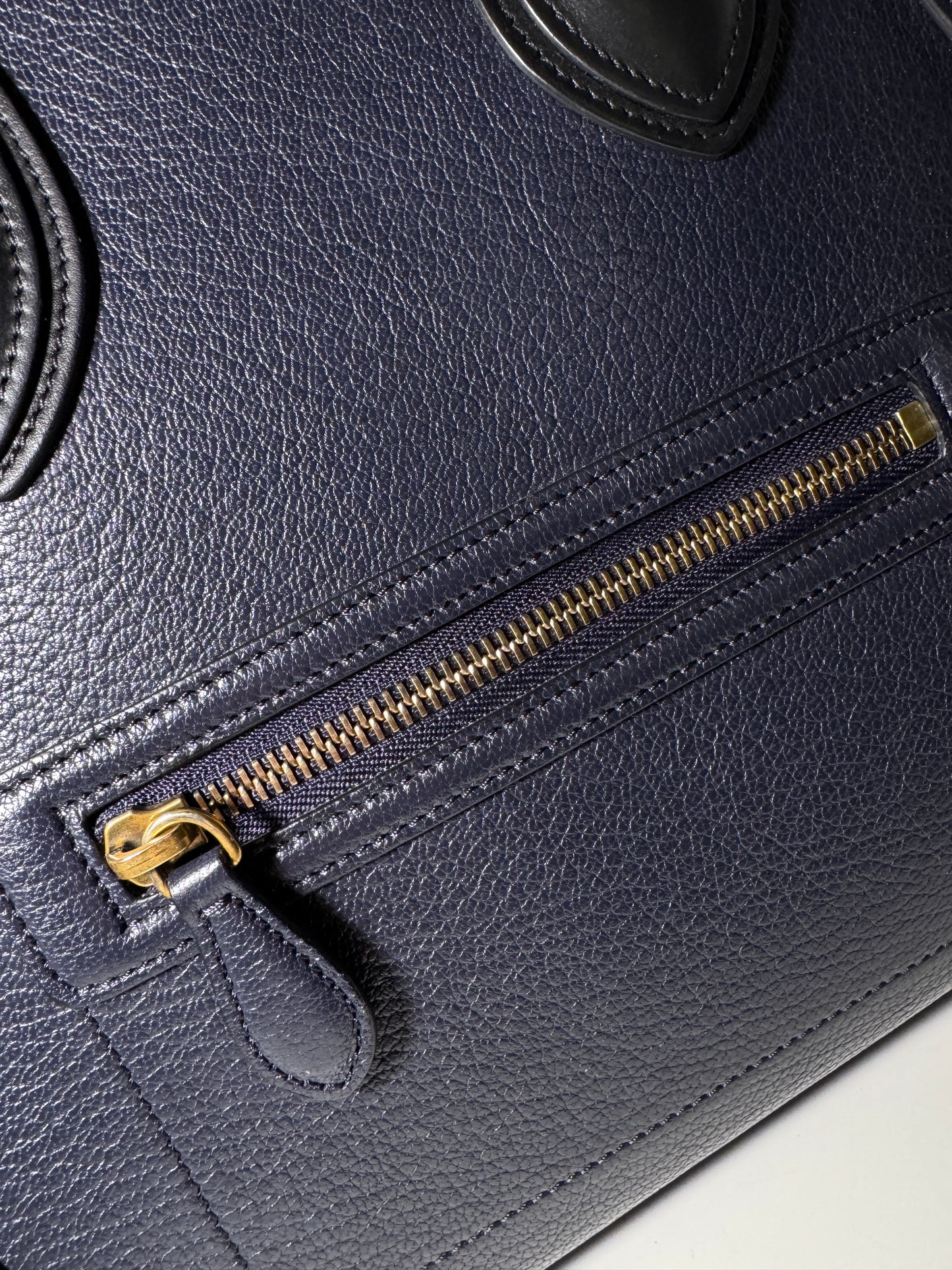 Celine Leather Luggage Tote bag Navy