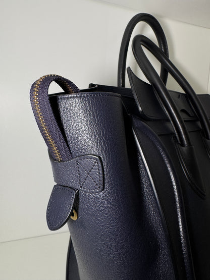 Celine Leather Luggage Tote bag Navy
