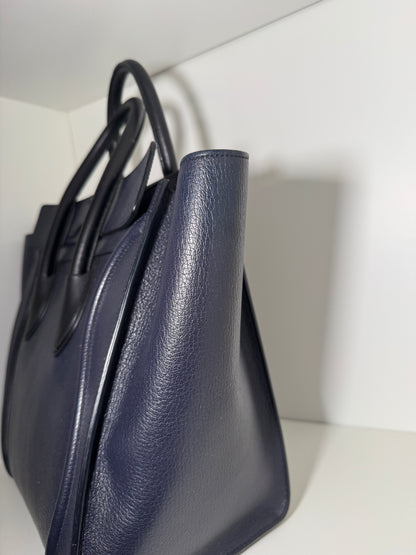 Celine Leather Luggage Tote bag Navy