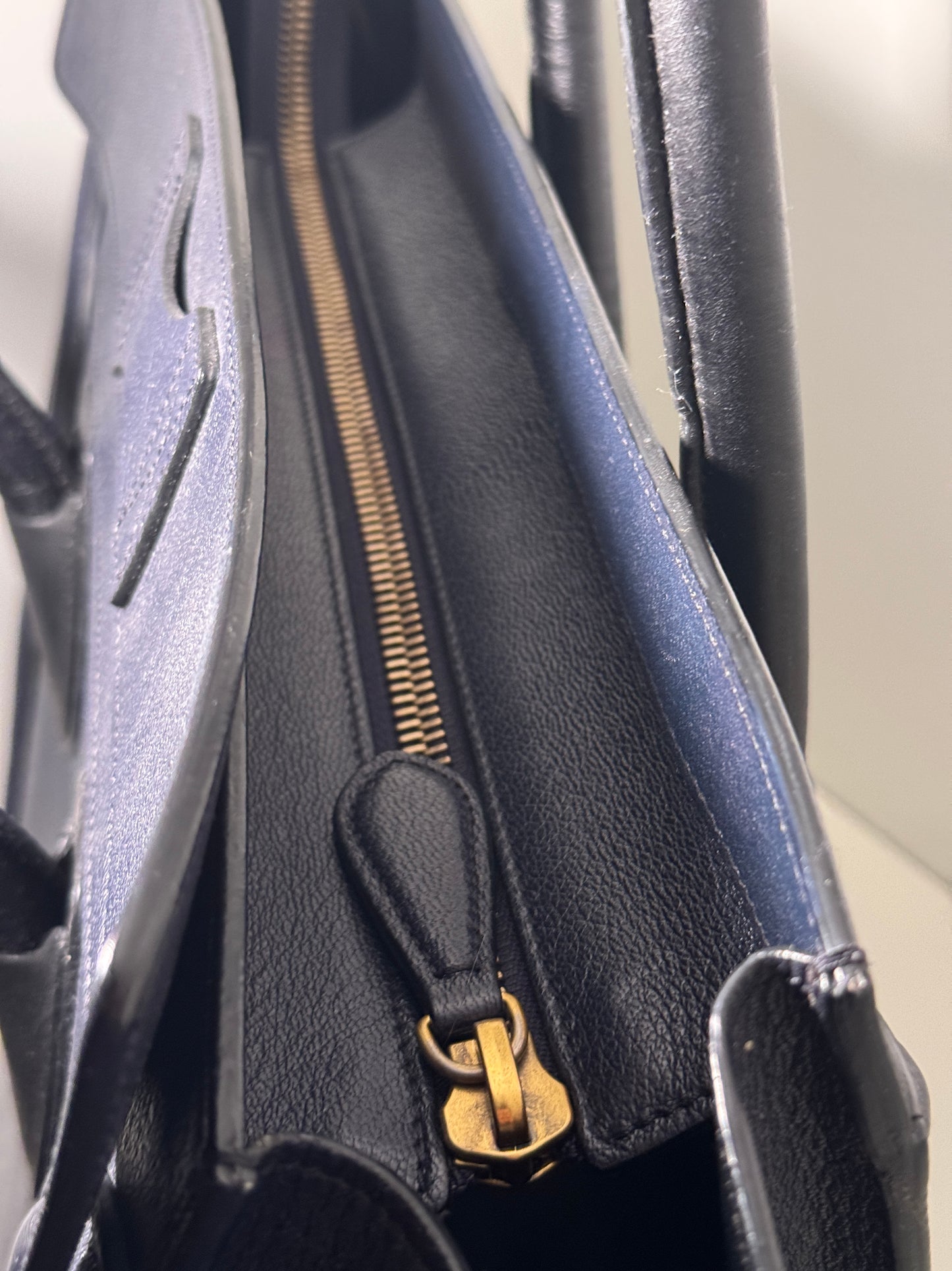 Celine Leather Luggage Tote bag Navy