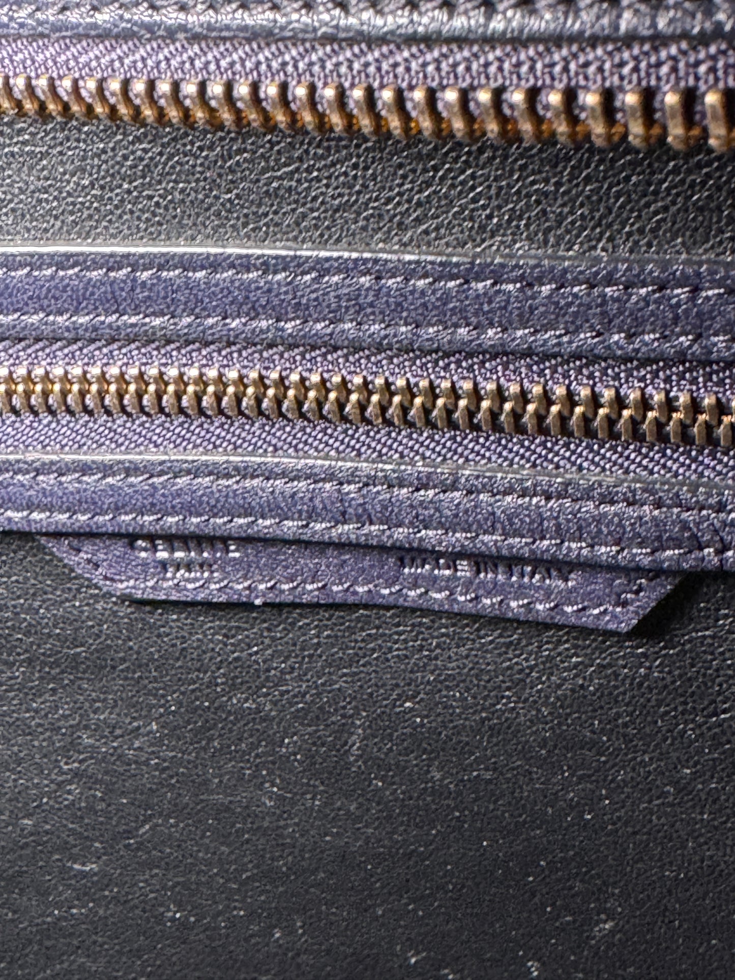 Celine Leather Luggage Tote bag Navy