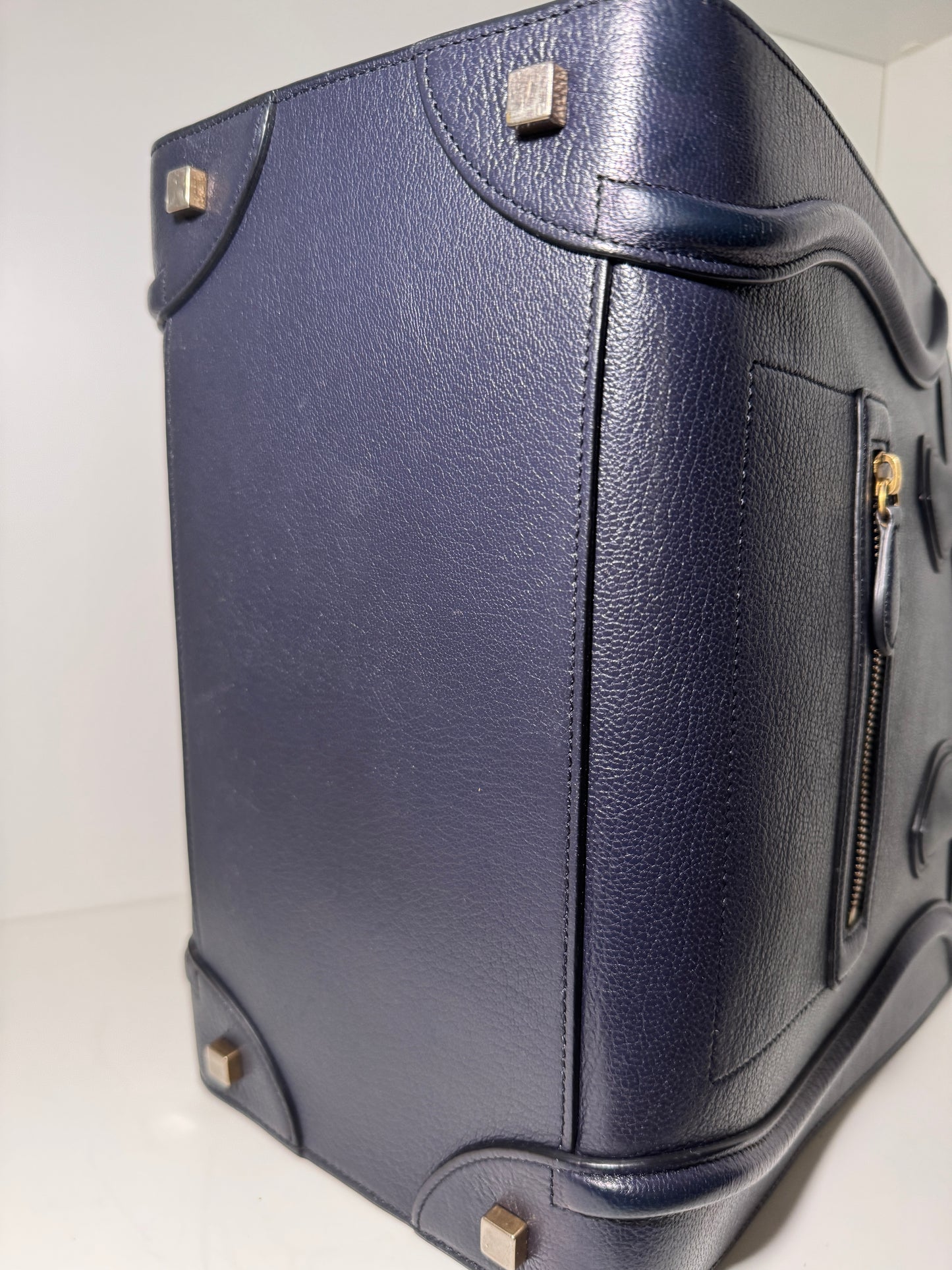 Celine Leather Luggage Tote bag Navy