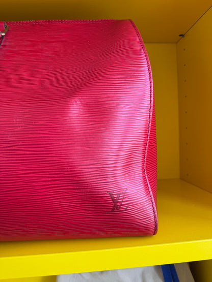 Louis Vuitton Red Epi Leather Keepall 45