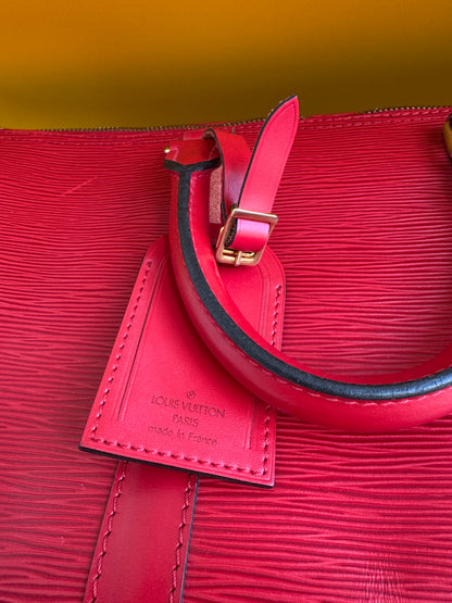 Louis Vuitton Red Epi Leather Keepall 45