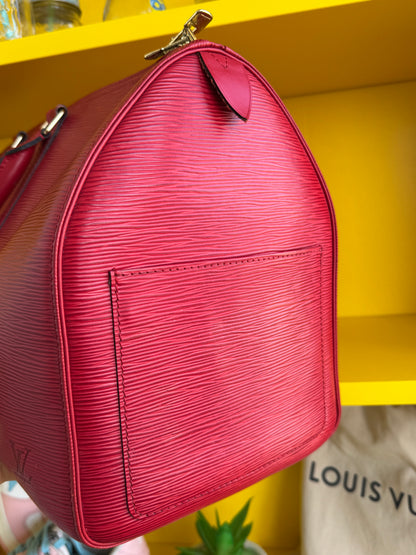 Louis Vuitton Red Epi Leather Keepall 45