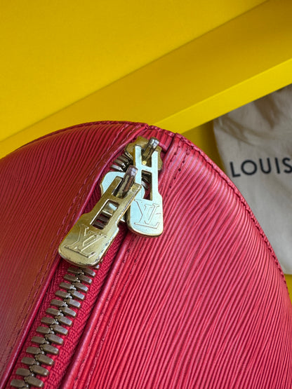 Louis Vuitton Red Epi Leather Keepall 45