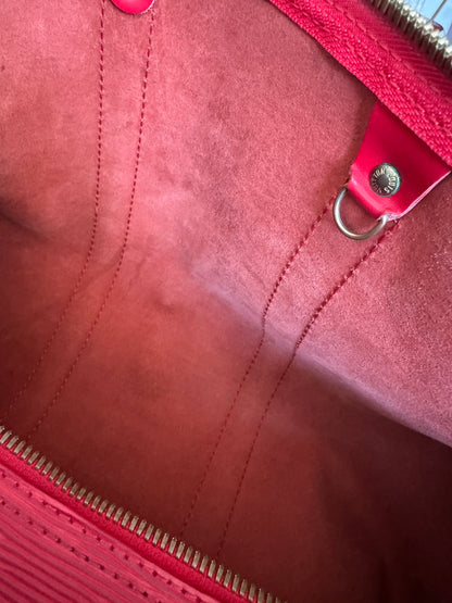 Louis Vuitton Red Epi Leather Keepall 45