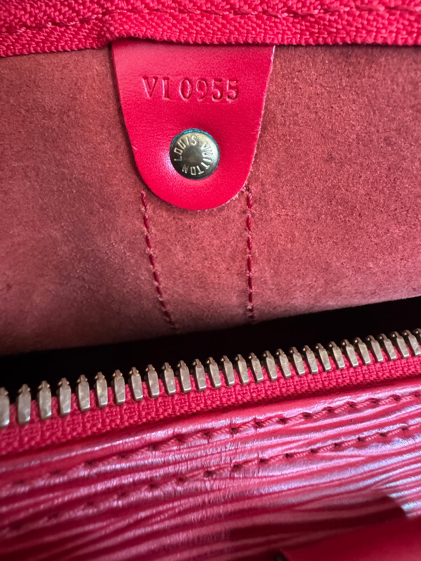 Louis Vuitton Red Epi Leather Keepall 45
