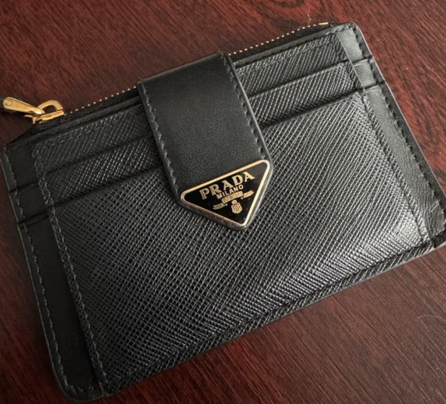 Prada Black Saffiano card holder